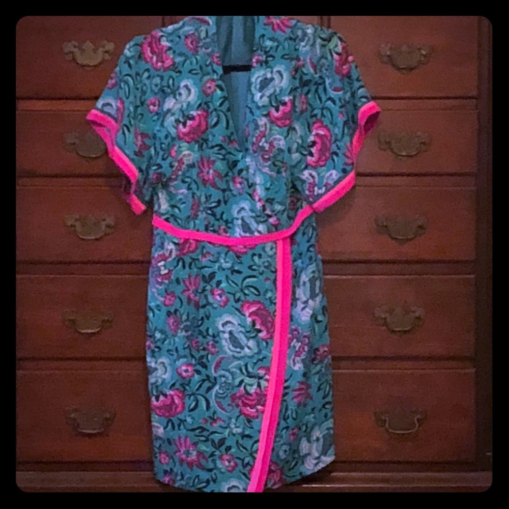 [Nanette Lepore] green pink floral dress